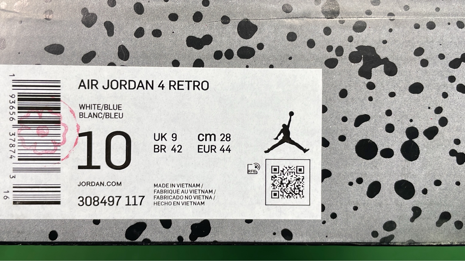 Air Jordan 4 Retro Shoes - White, Black, Red, Blue, Yellow
