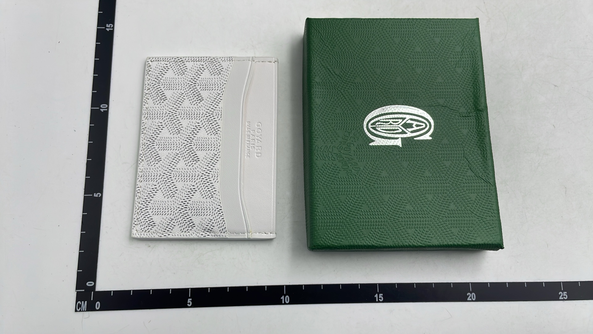 Goyard Monogram Card Holder in Navy, Green and White
