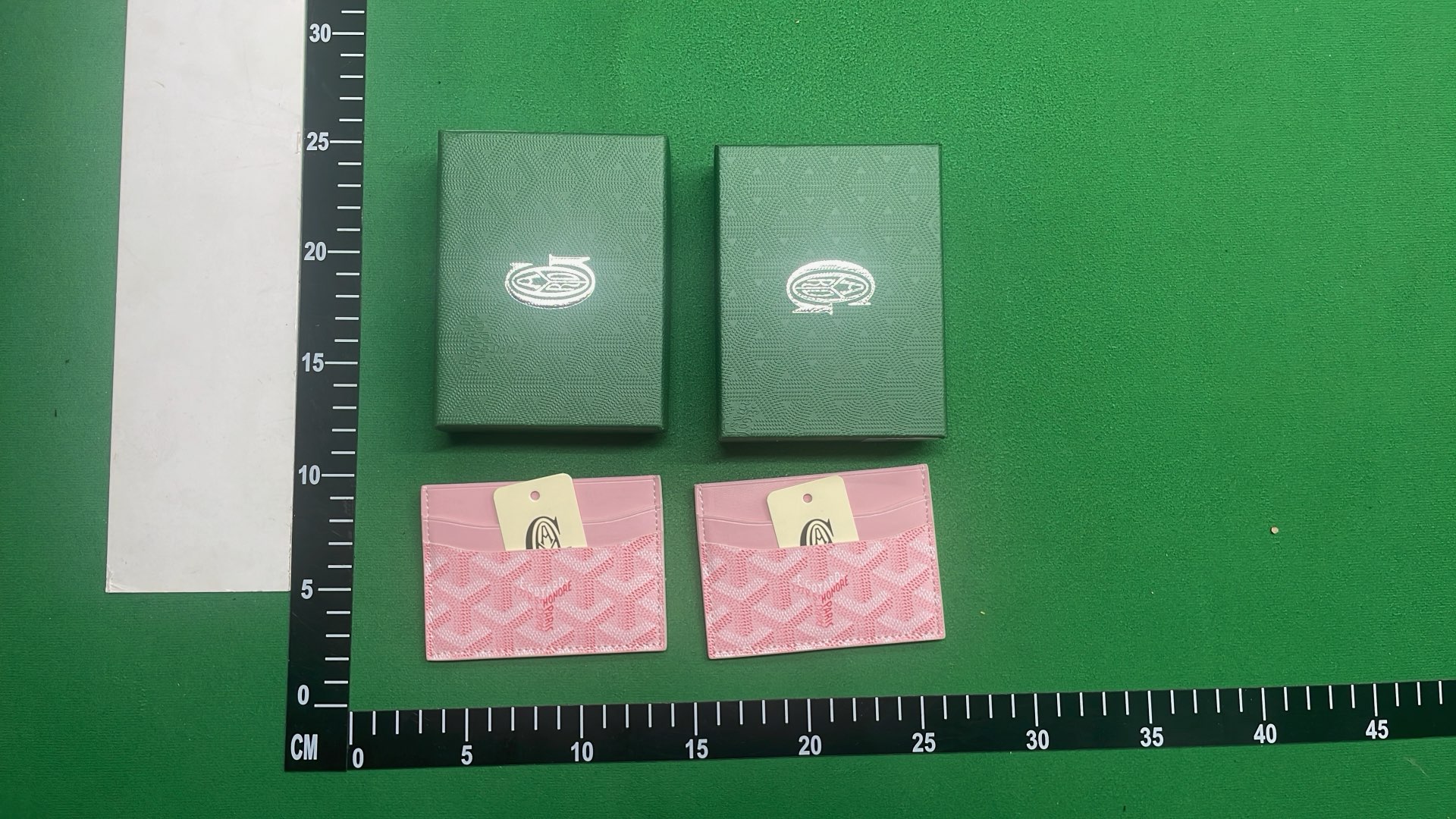 Goyard Monogram Card Holder in Navy, Green and White