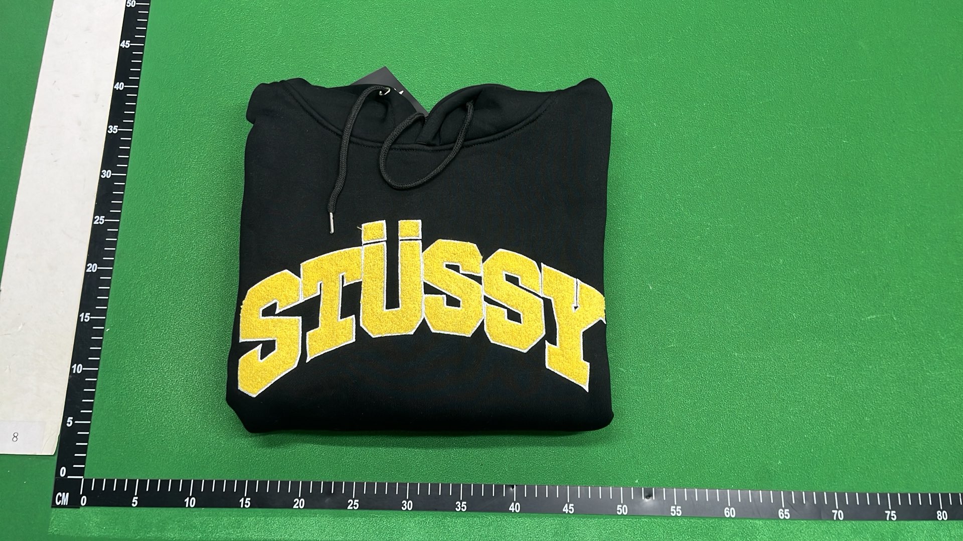 Stussy Gray Hoodie with Red Logo Arch