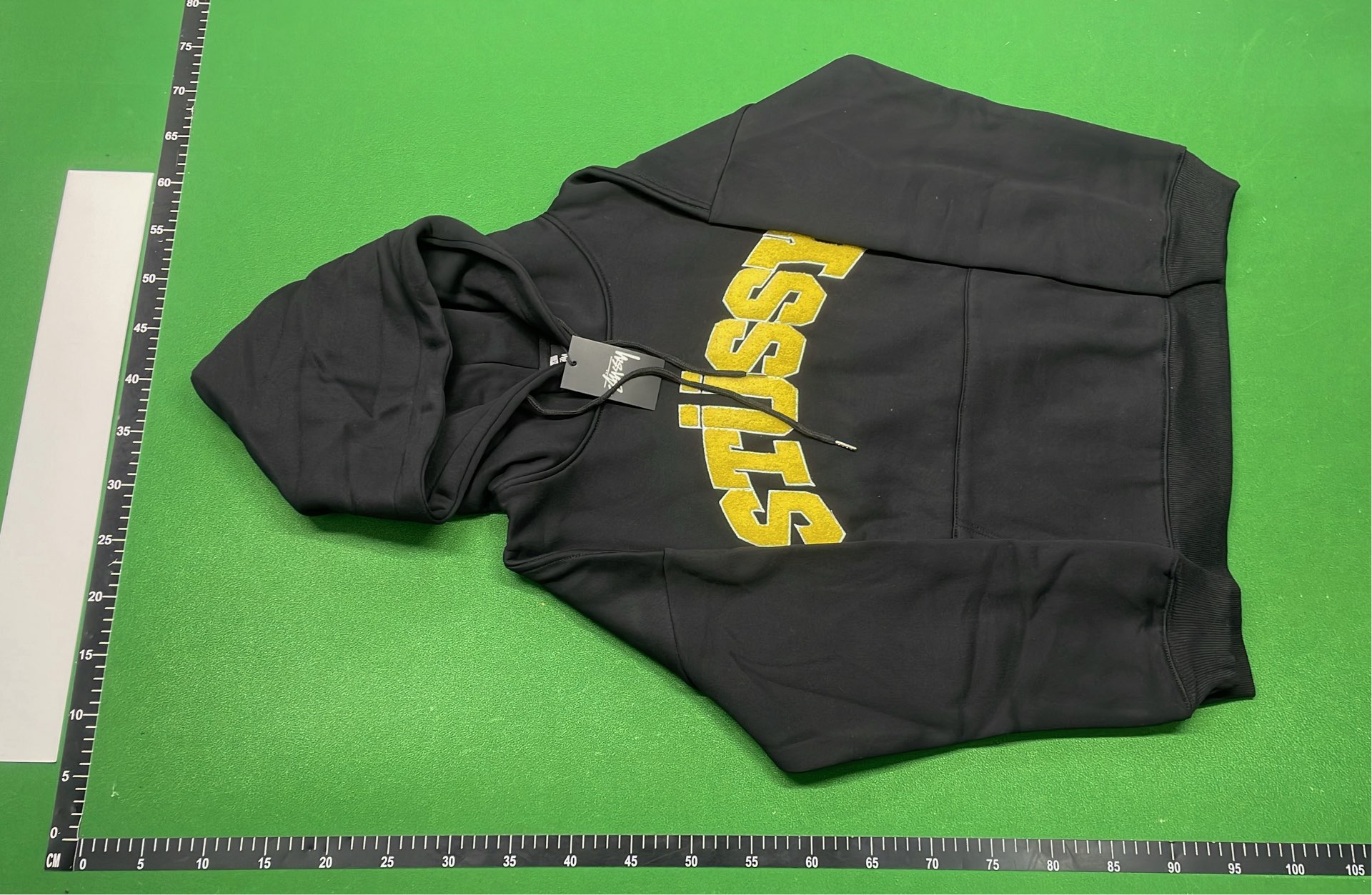 Stussy Gray Hoodie with Red Logo Arch