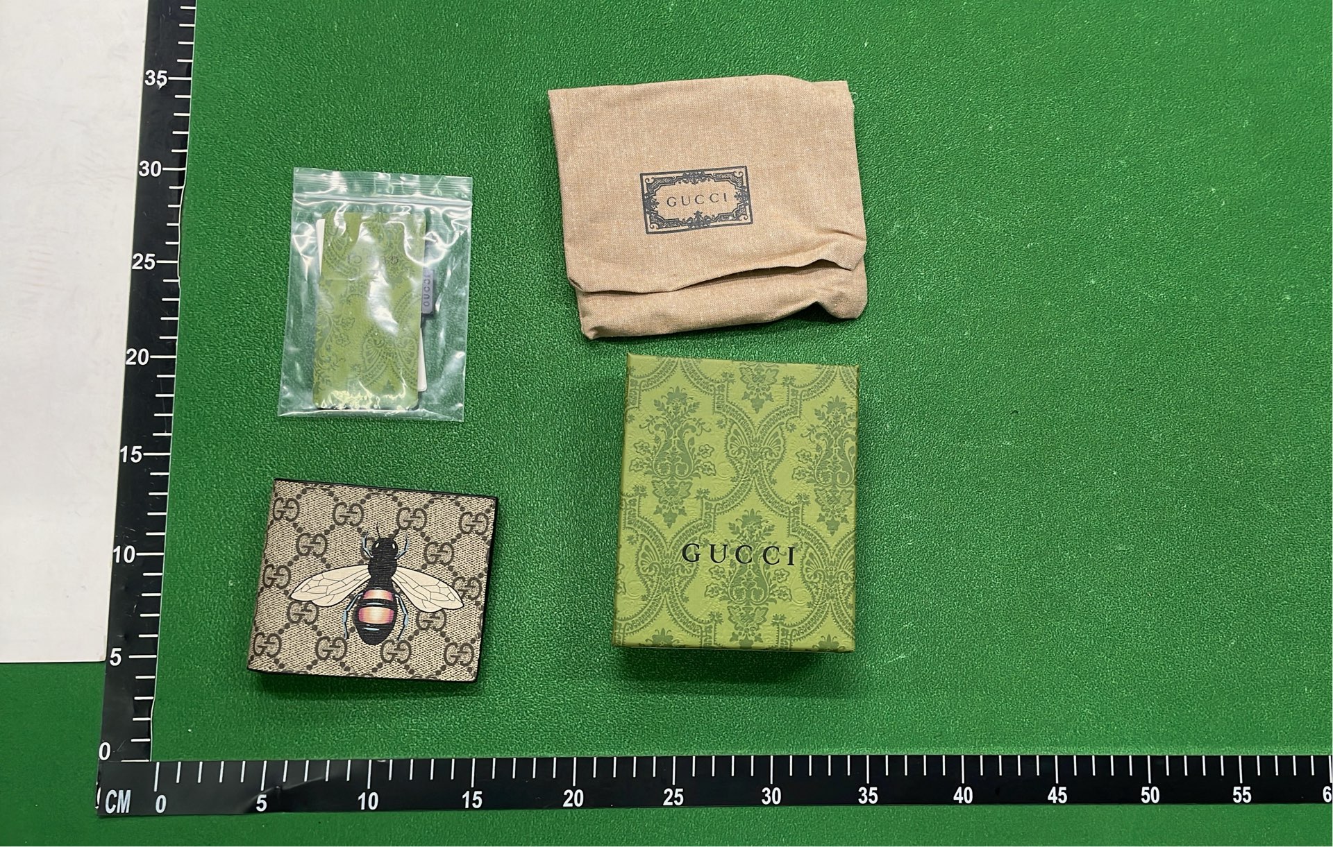 Gucci GG Supreme Wallet with Web Stripe and Bee Motif