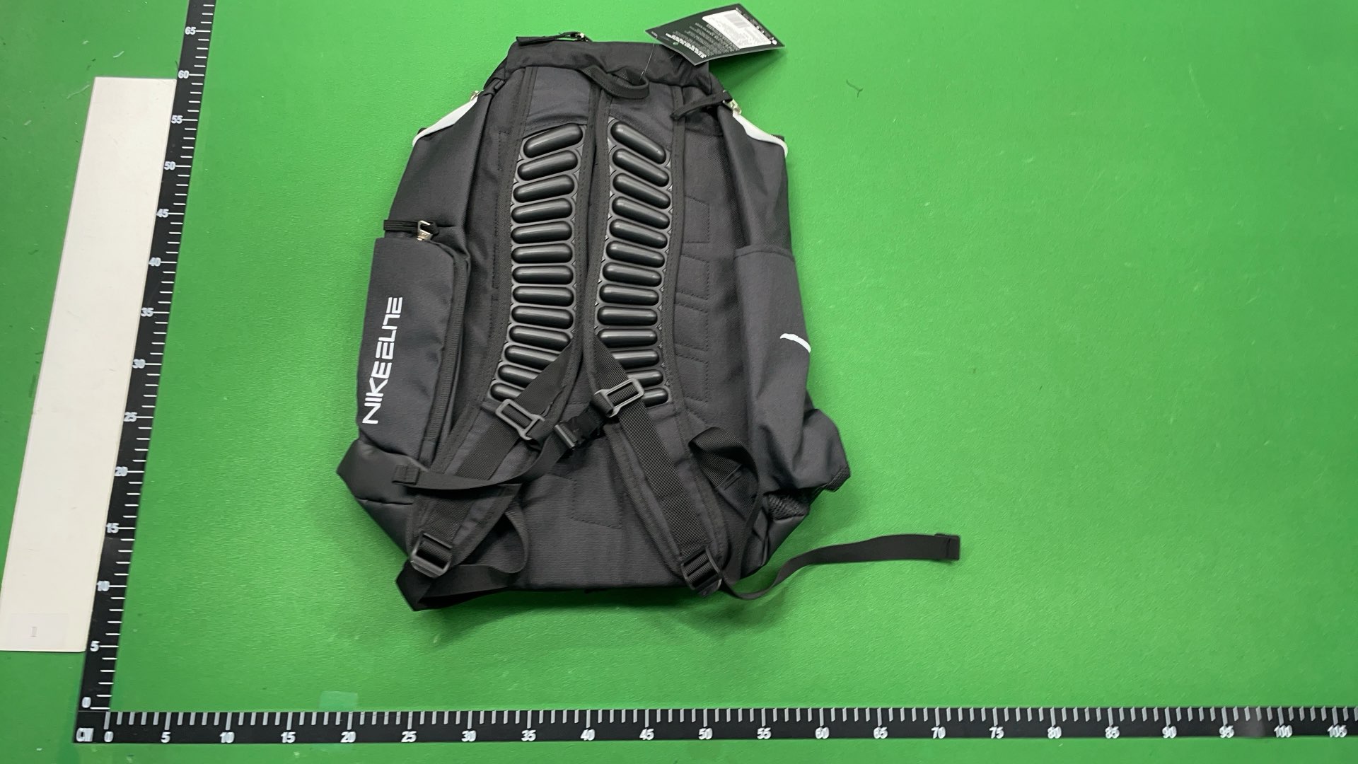 Nike Black Backpack with Gold Swoosh and Quad Zip System