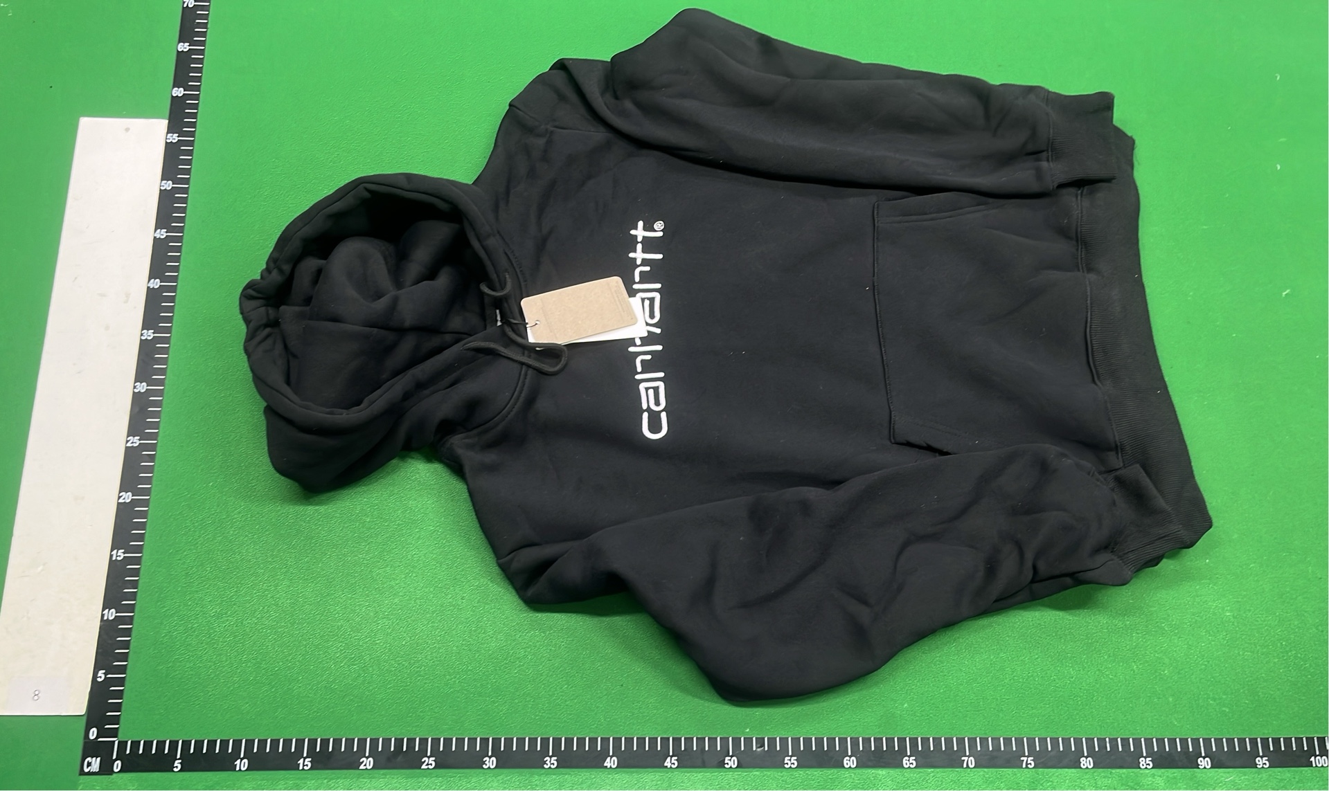 Carhartt Black Hoodie with Logo Print - Men's Oversized Sweatshirt