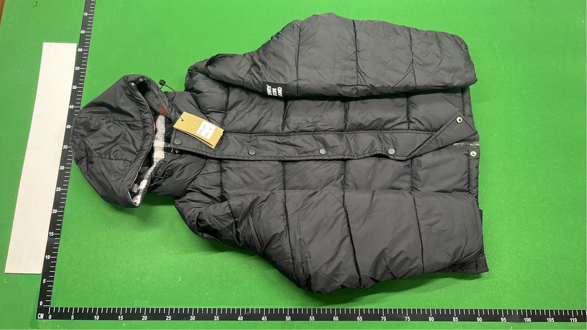 Burberry Black Puffer Vest with Hood and Check Lining