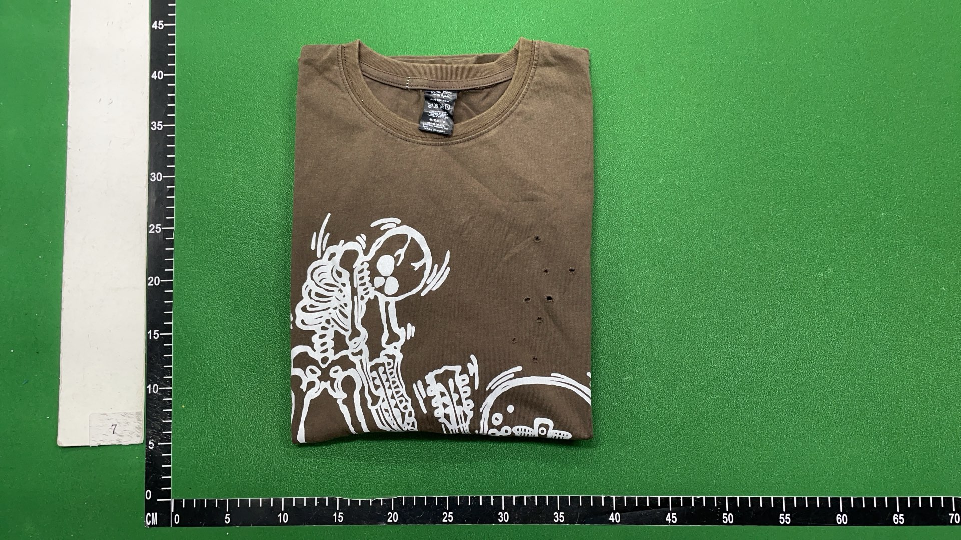 Skeleton Playing Guitar T-Shirt - Dark Brown Design