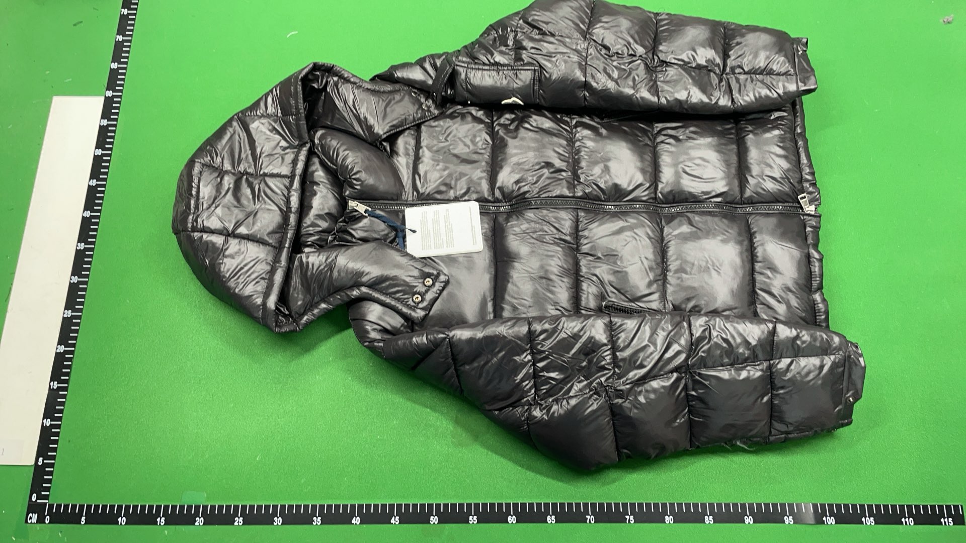 Black Quilted Down Jacket with Hood for Men