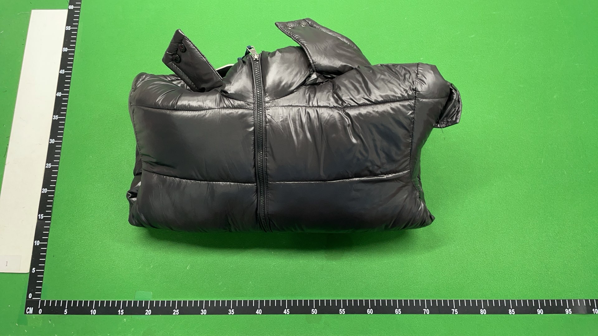 Black Quilted Down Jacket with Hood for Men