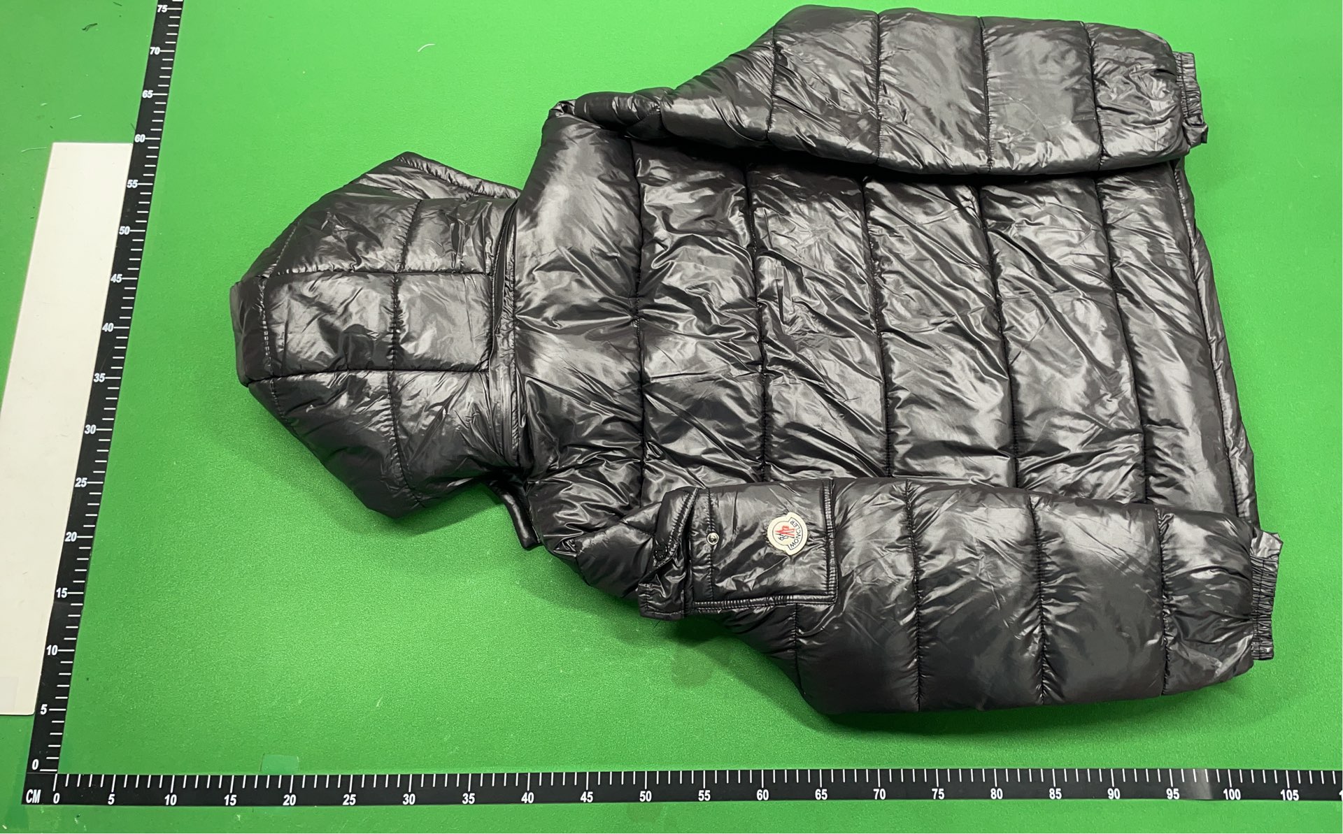 Black Quilted Down Jacket with Hood for Men