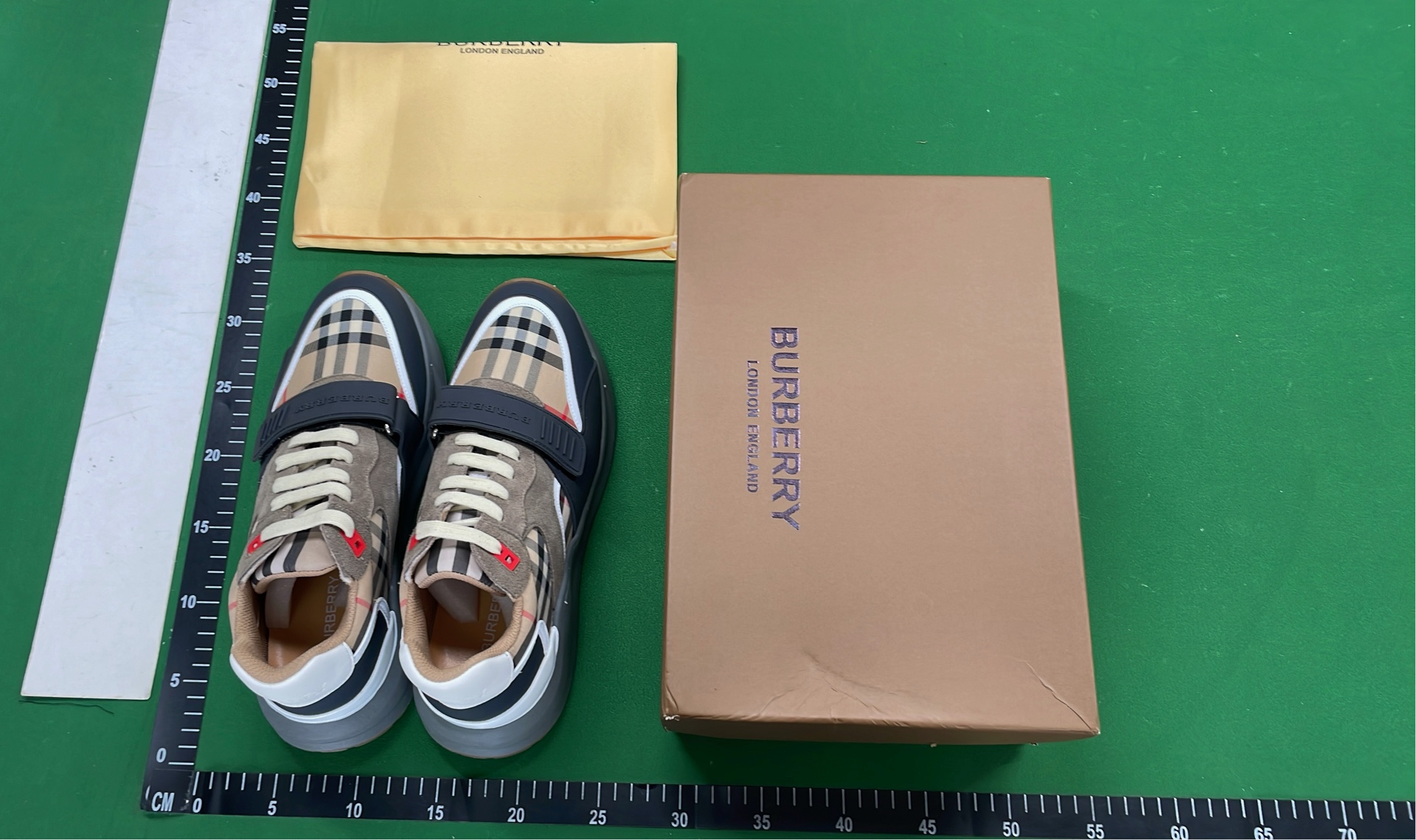 Burberry Check Pattern White Sneakers for Women