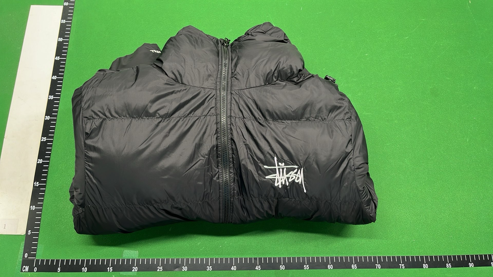 Stussy Black Puffer Jacket with Pink Lining
