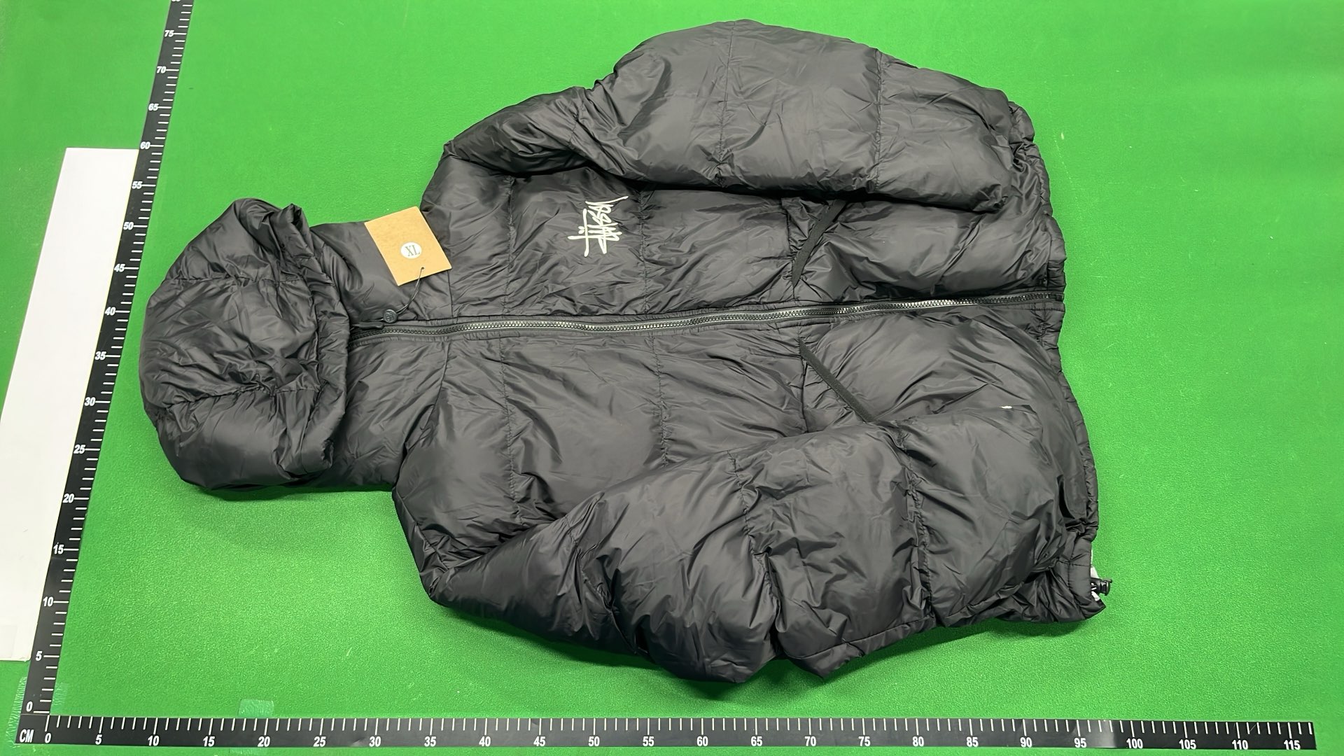 Stussy Black Puffer Jacket with Pink Lining