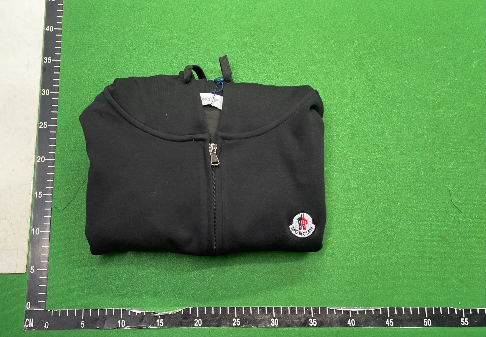 White Moncler Zip-Up Hoodie with Logo Patch