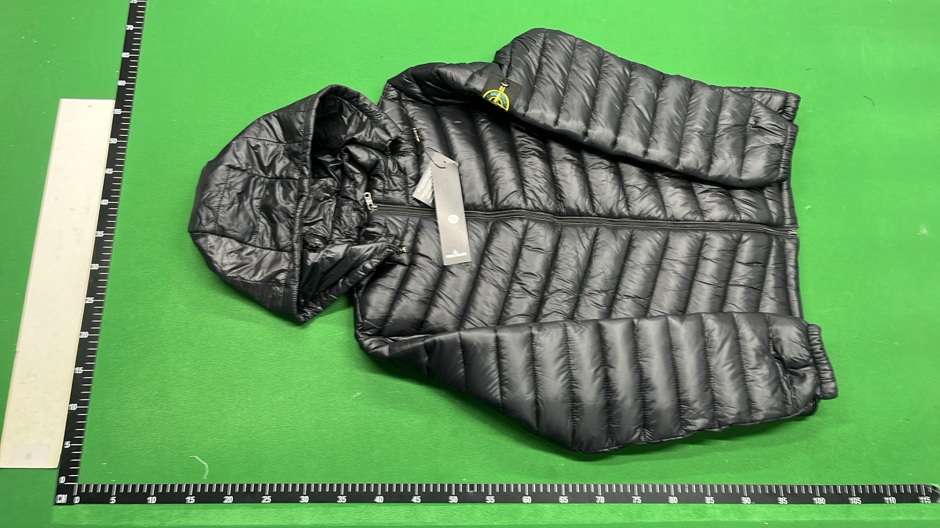 Black Hooded Quilted Down Jacket for Men
