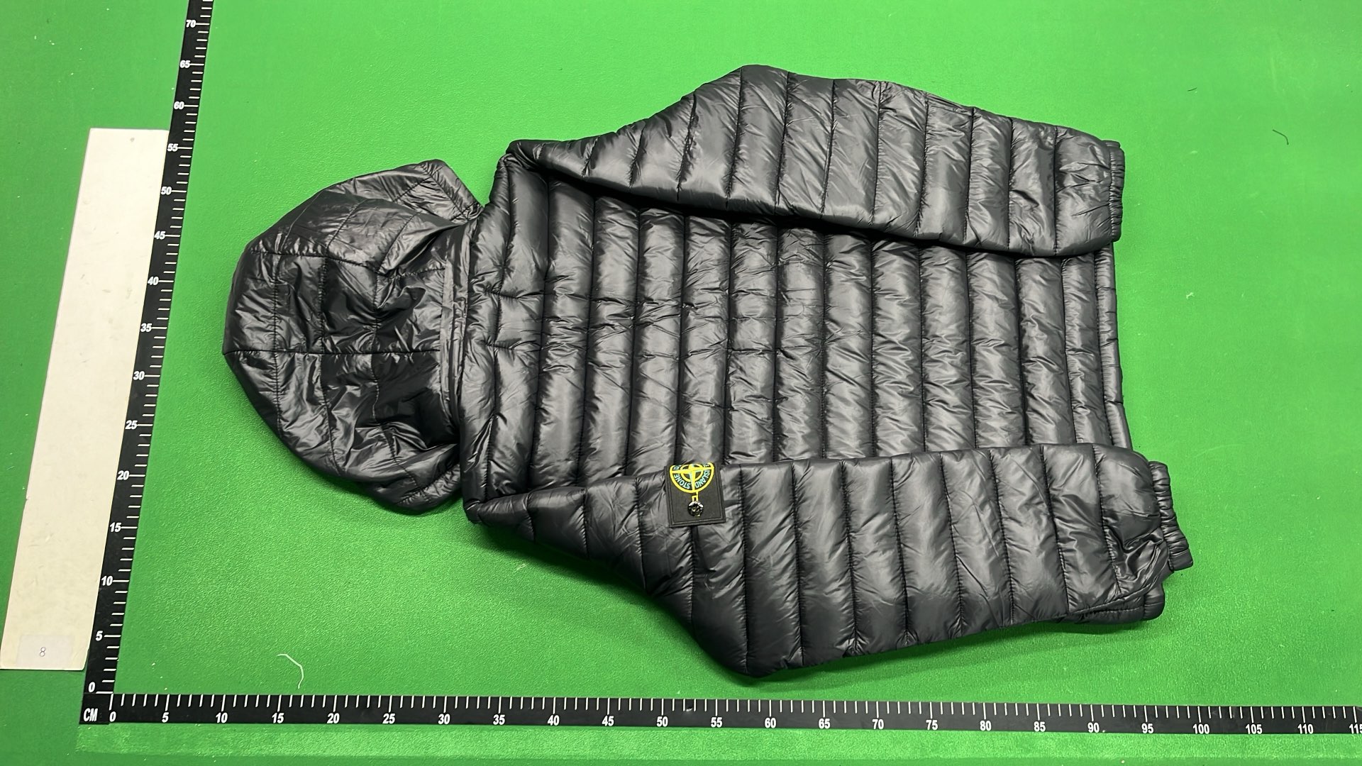 Black Hooded Quilted Down Jacket for Men