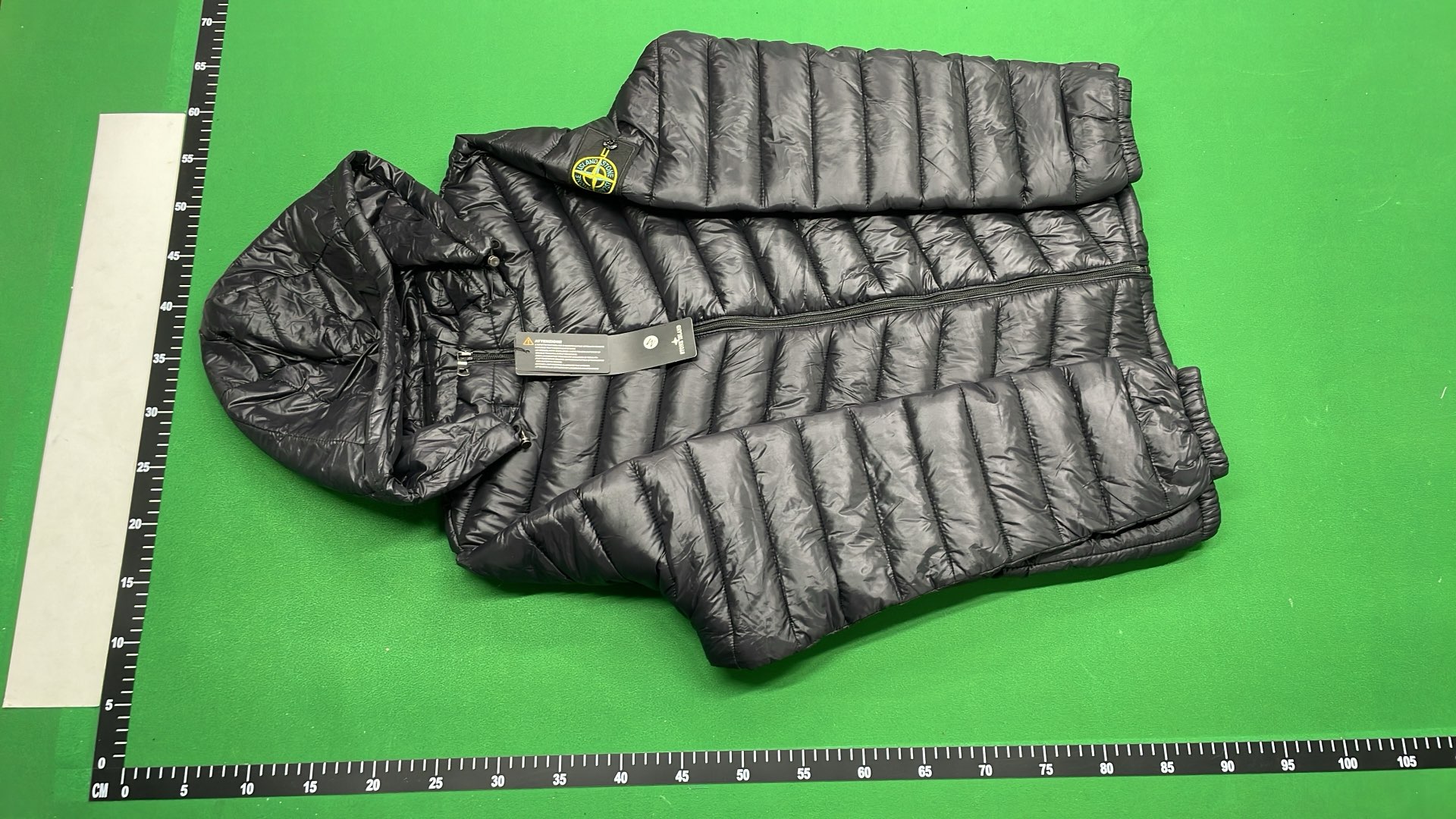 Black Hooded Quilted Down Jacket for Men