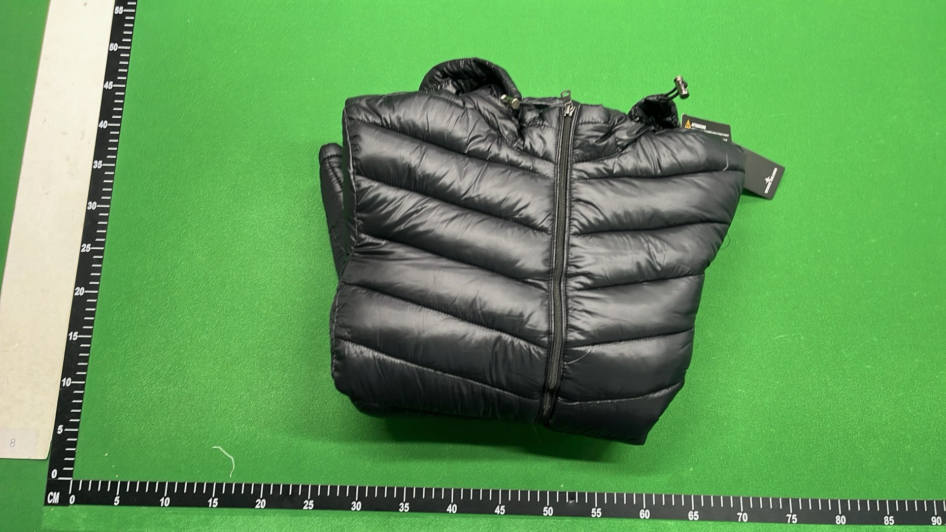Black Hooded Quilted Down Jacket for Men