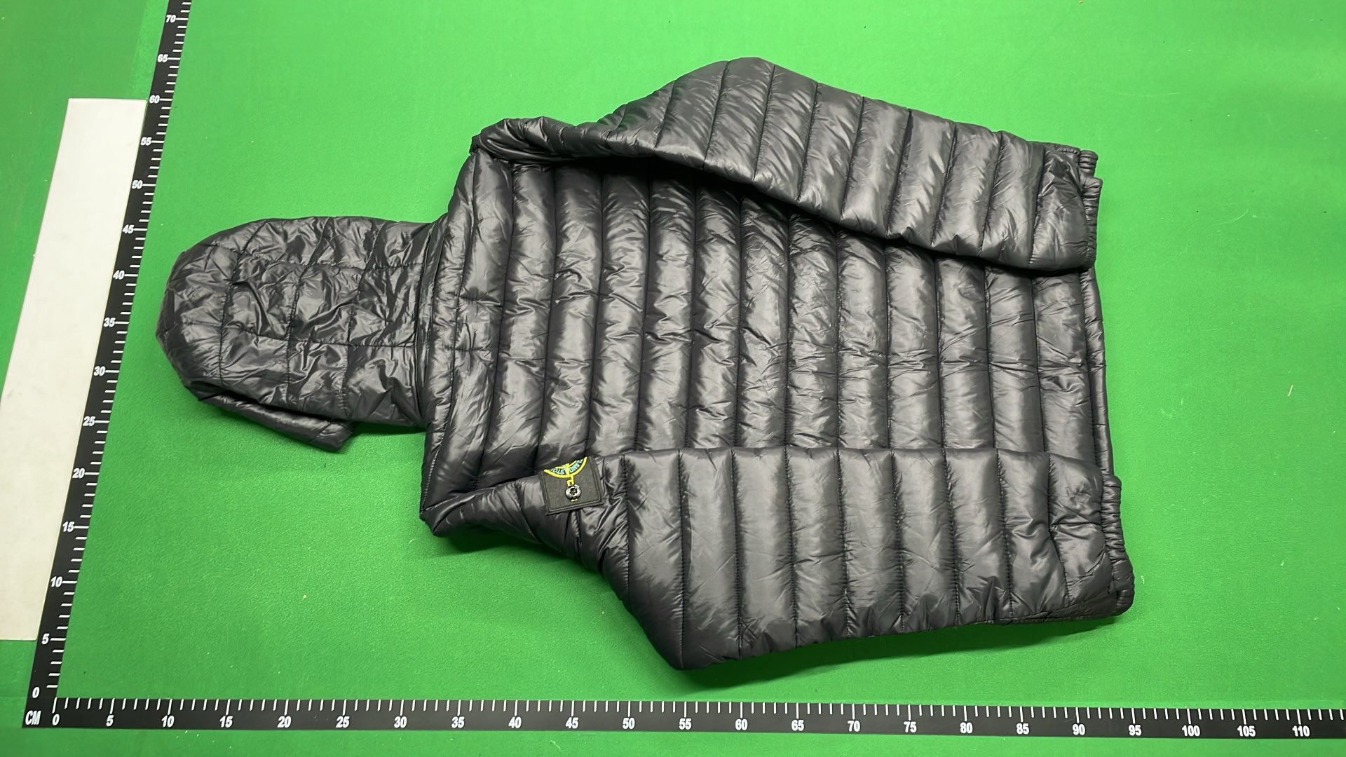 Black Hooded Quilted Down Jacket for Men