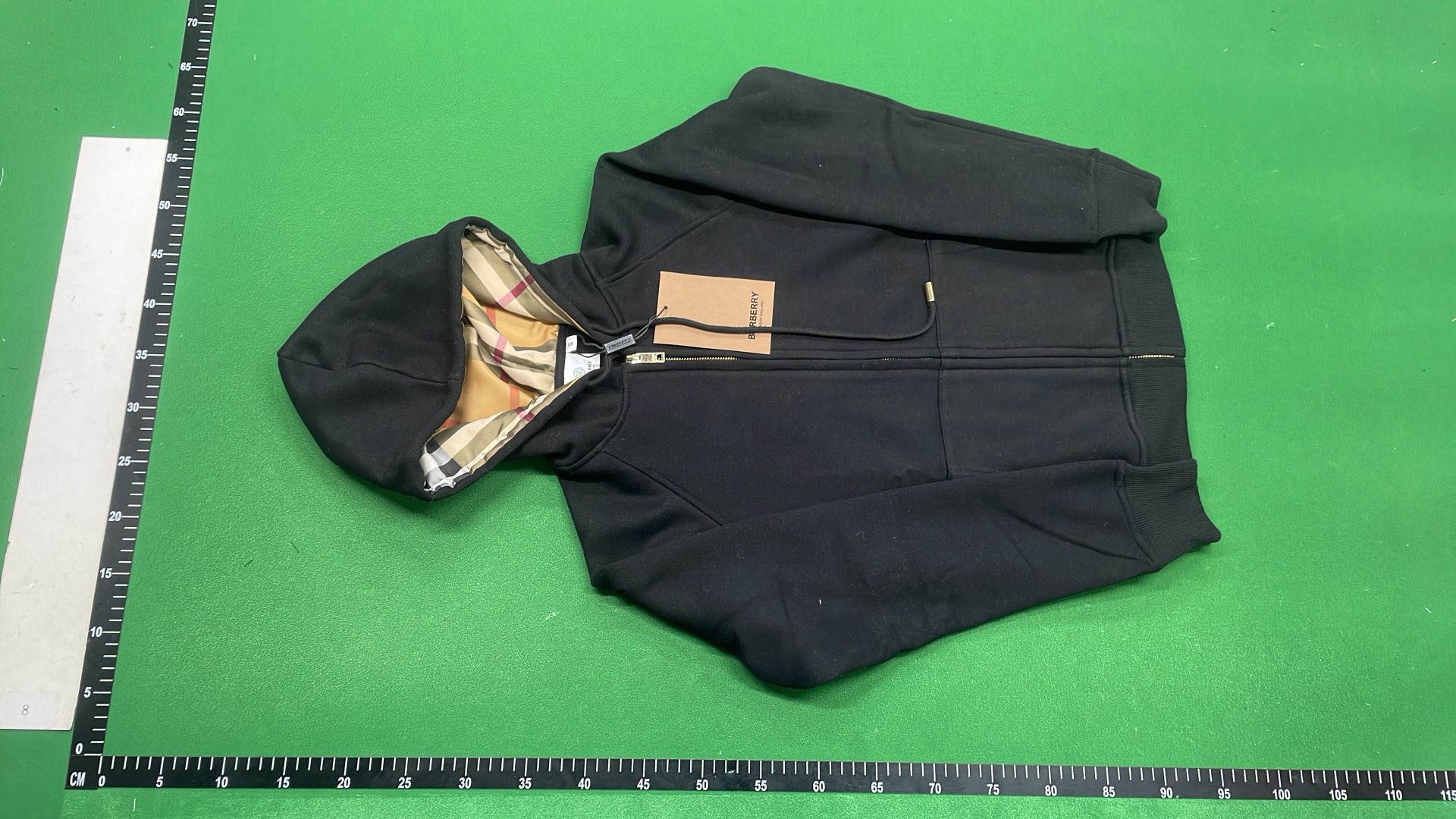 Black Hoodie with Check Lining - Premium Quality Sweatshirt