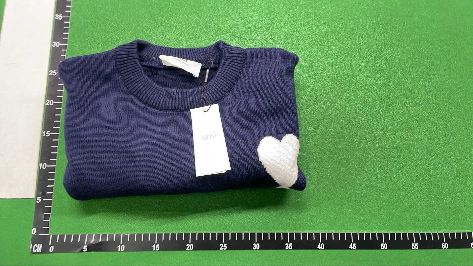 Pink Heart Logo Knit Sweater by ami