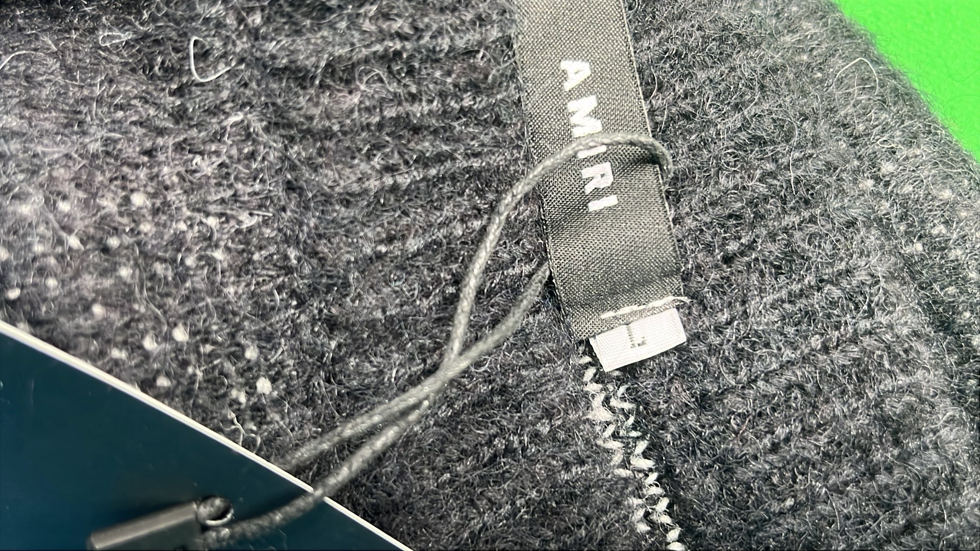 AMIRI Light Blue Knit Sweater with Logo Print