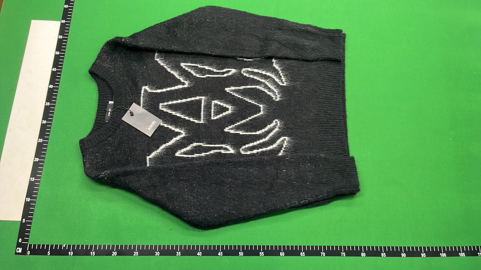 AMIRI Light Blue Knit Sweater with Logo Print