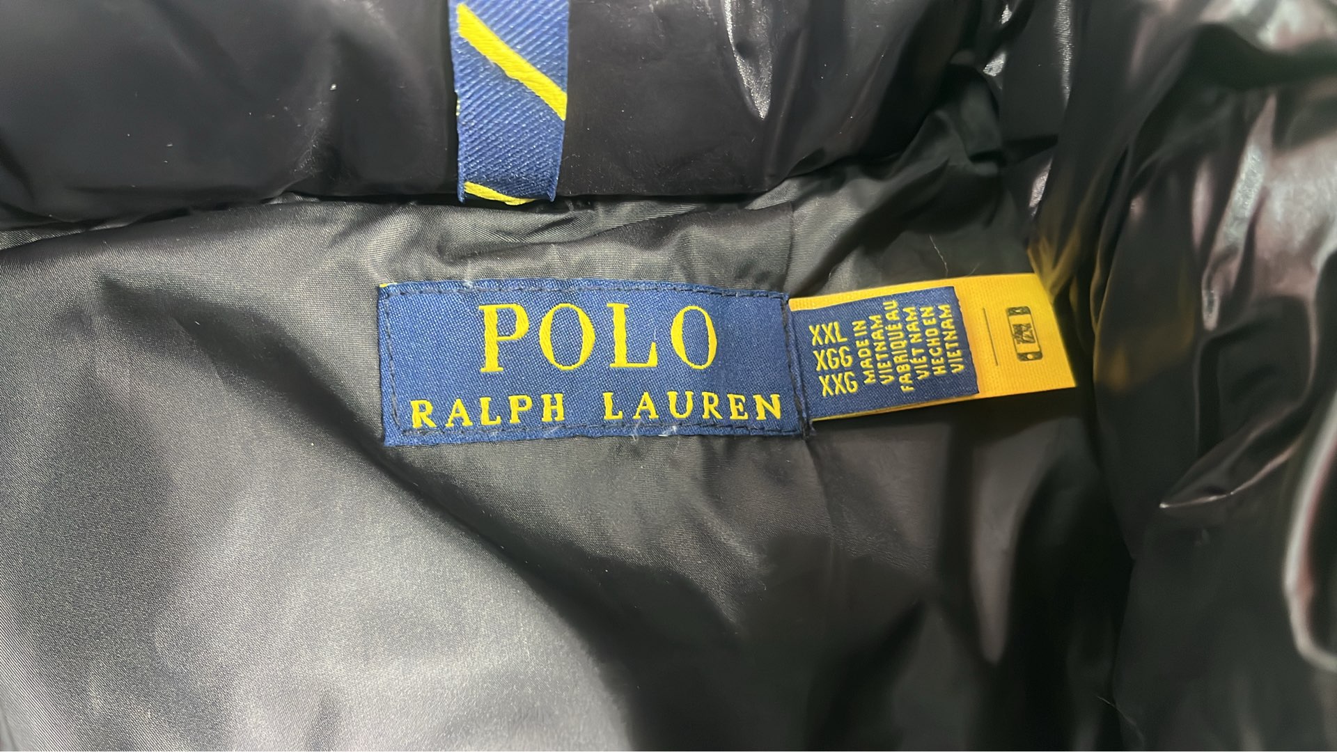 Men's Black Puffer Jacket with Hood and Logo