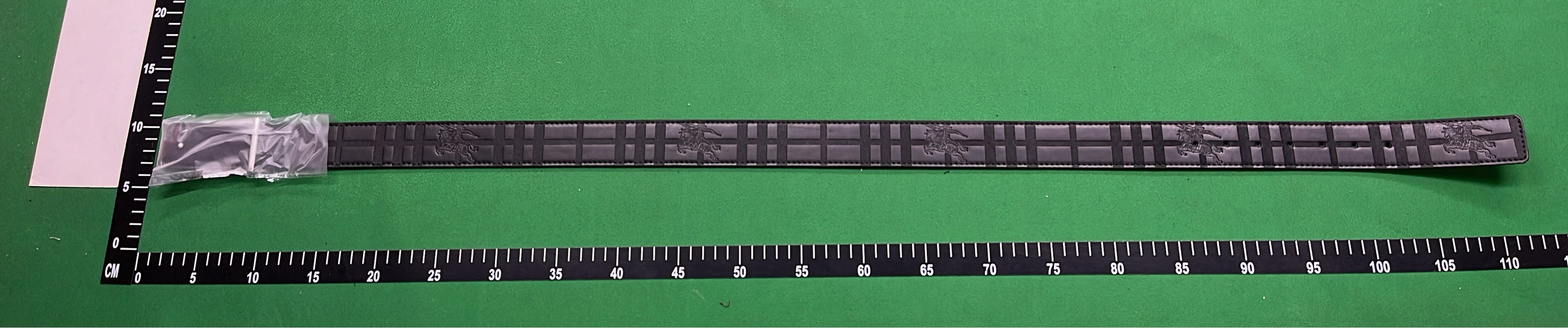 Burberry Monogram Belt with TB Logo - Black Check Pattern