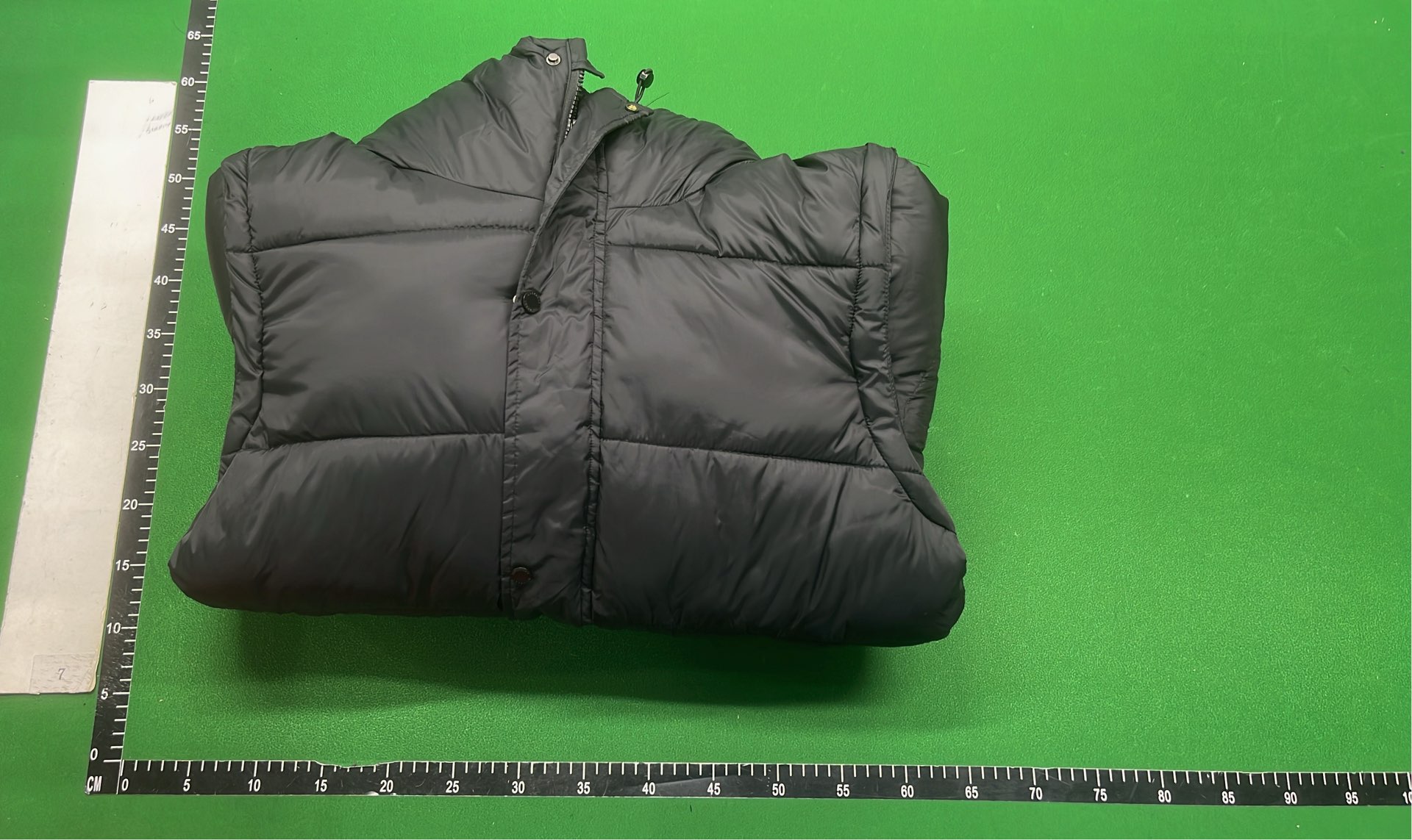 Men's Black Down Puffer Jacket with Hood and Logo Patch
