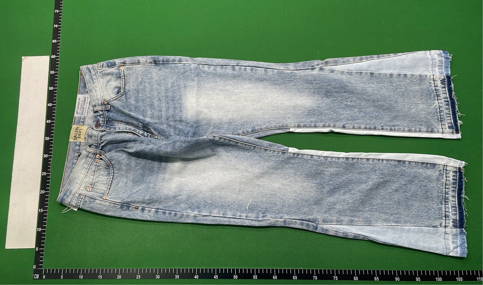 Vintage Patchwork Denim Jeans with Frayed Hem