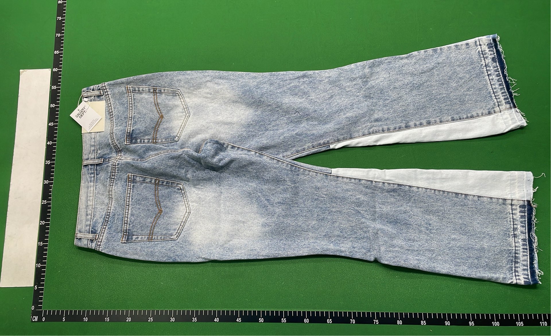 Vintage Patchwork Denim Jeans with Frayed Hem