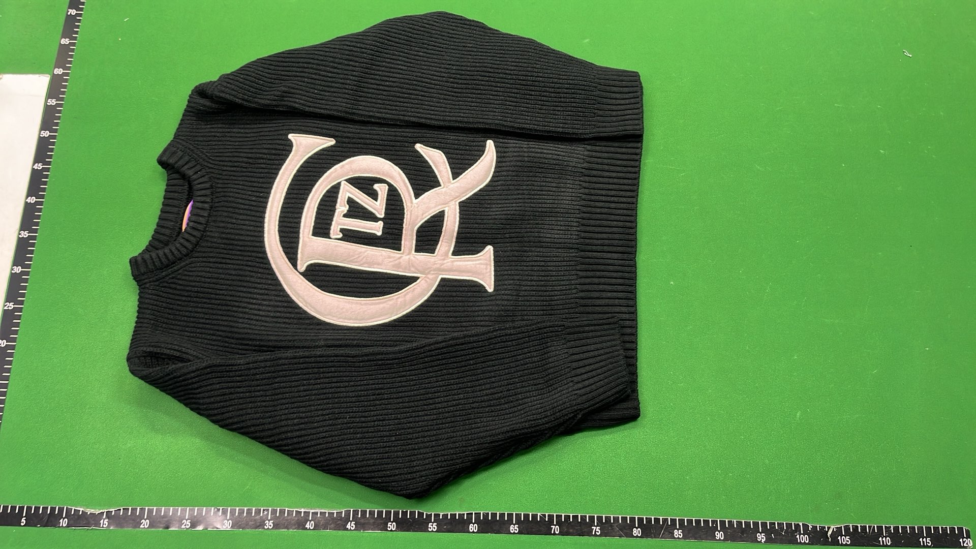 Lacoste Black Ribbed Sweater with Graphic Logo Design