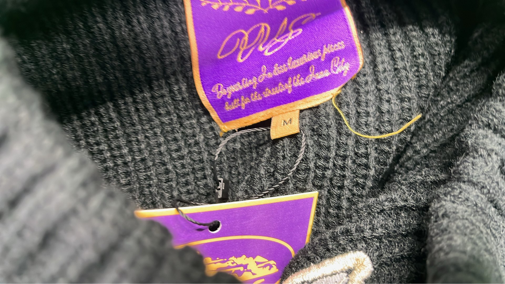 Lacoste Black Ribbed Sweater with Graphic Logo Design