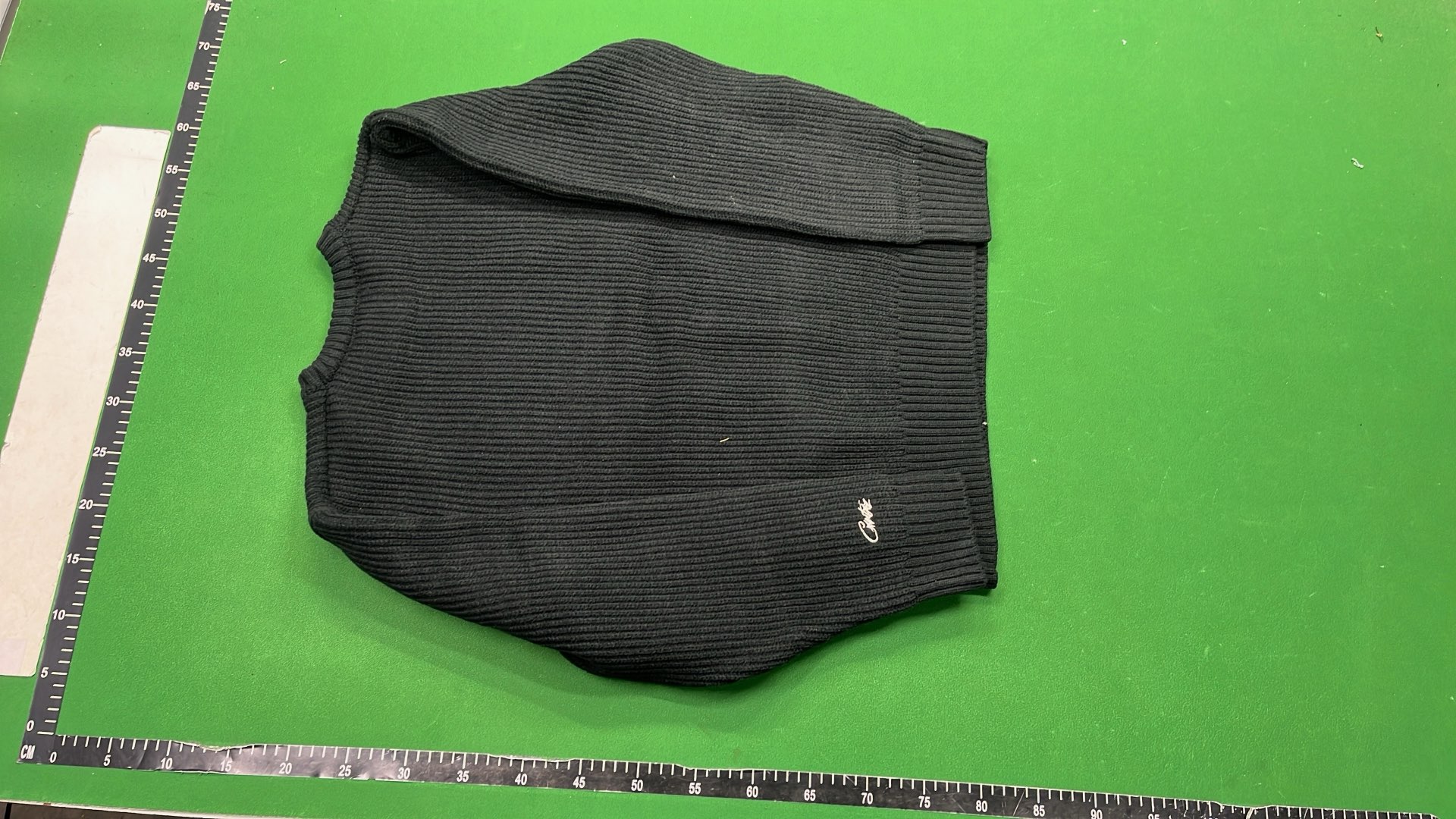 Lacoste Black Ribbed Sweater with Graphic Logo Design
