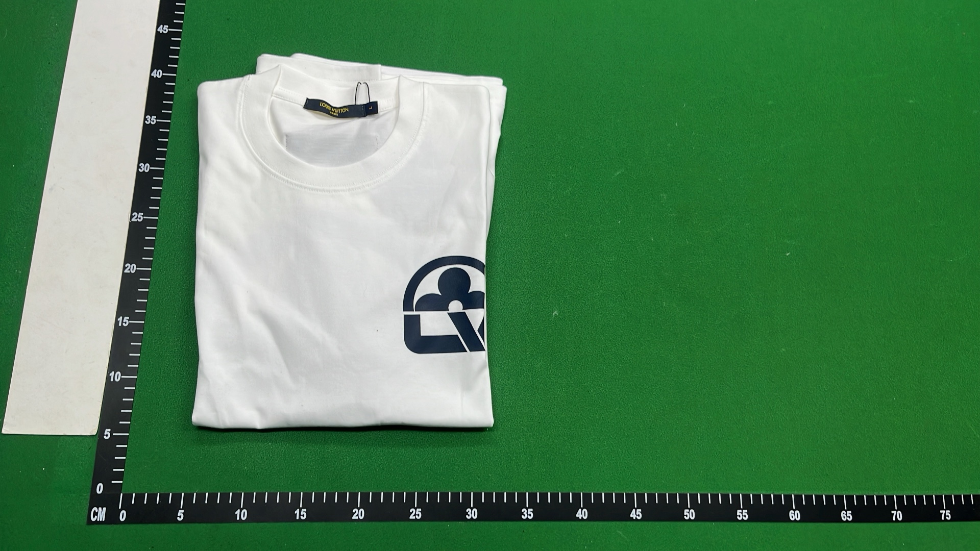 Louis Vuitton White T-Shirt with Blue Logo Design