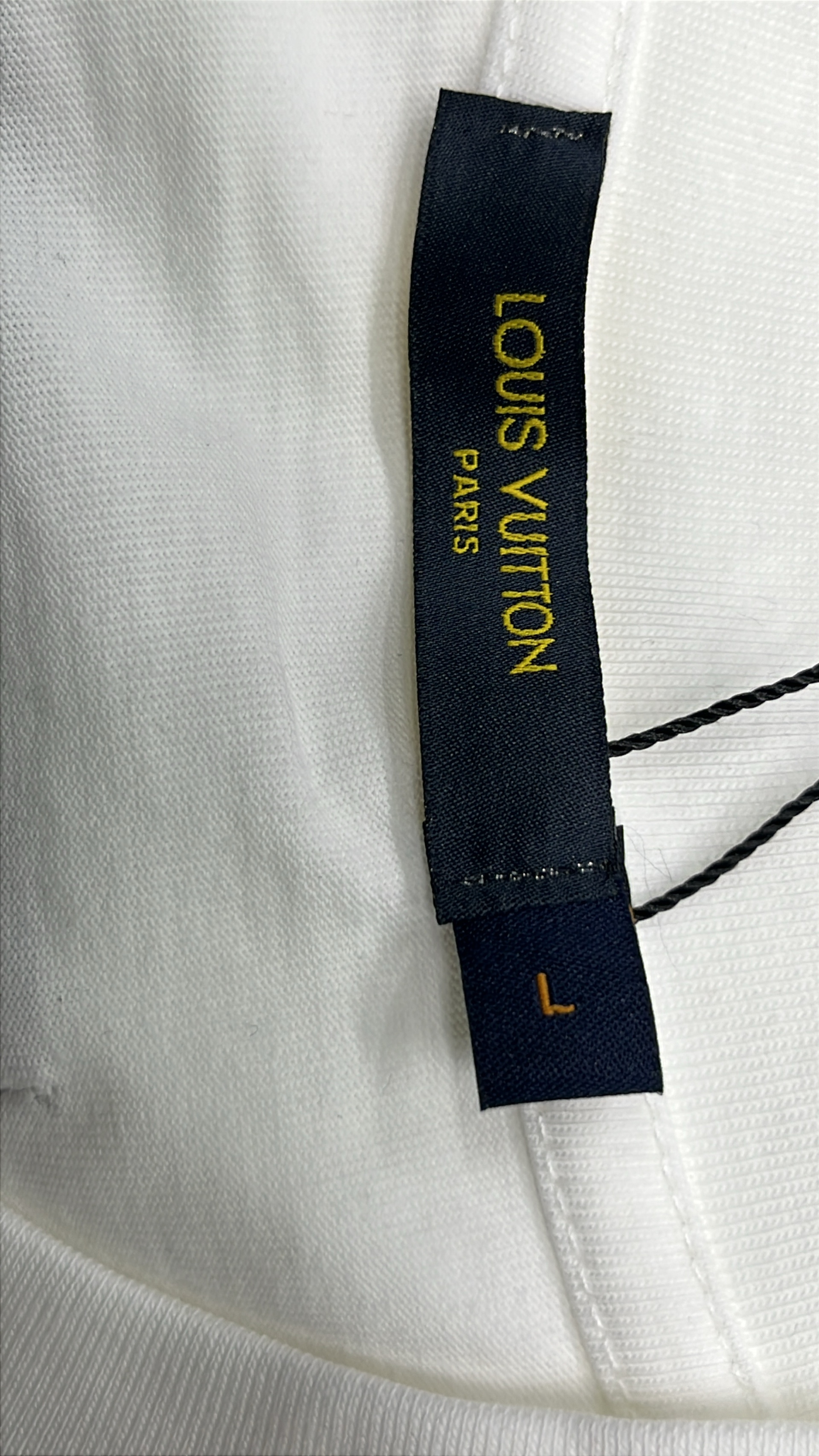 Louis Vuitton White T-Shirt with Blue Logo Design