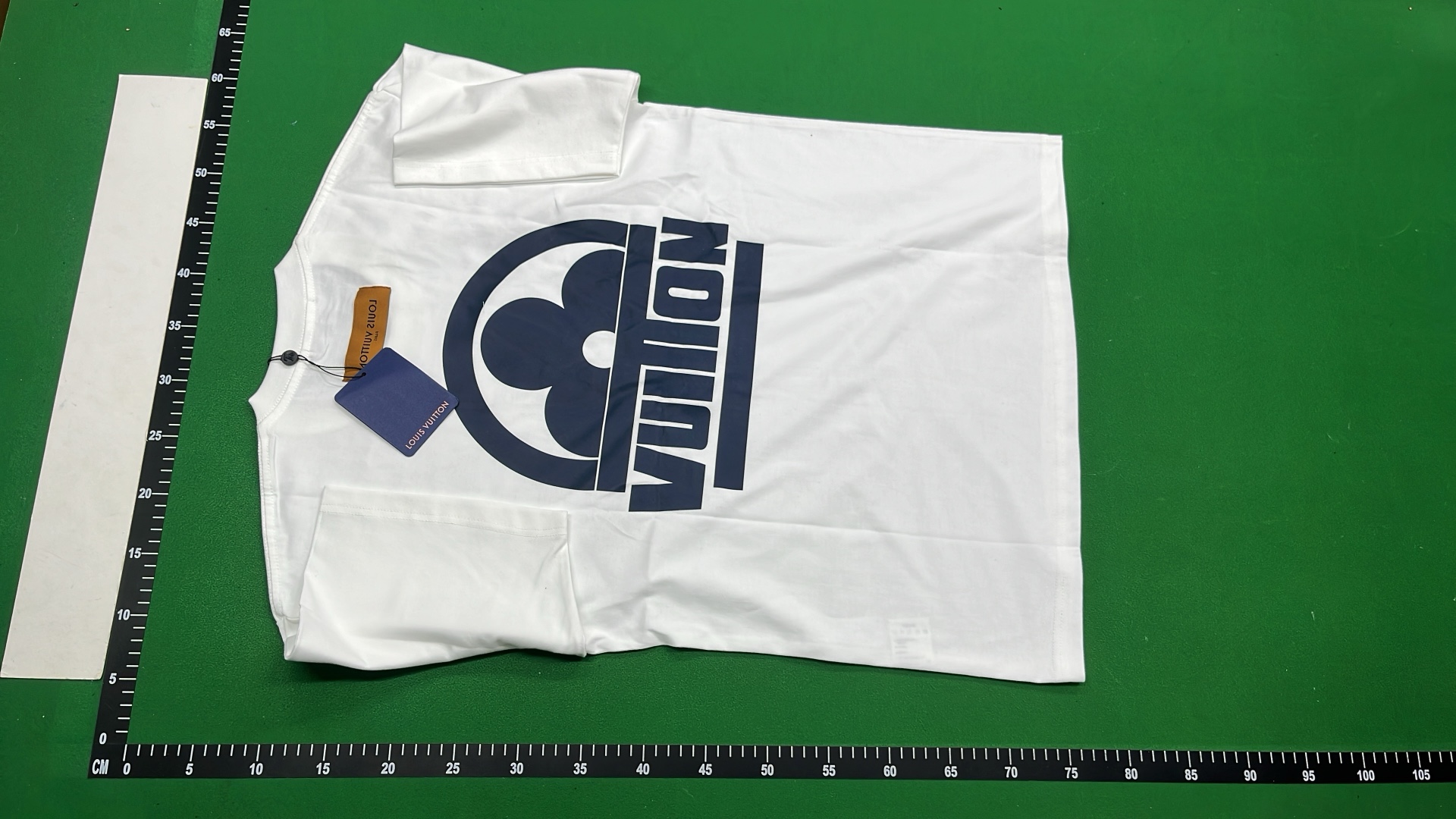 Louis Vuitton White T-Shirt with Blue Logo Design