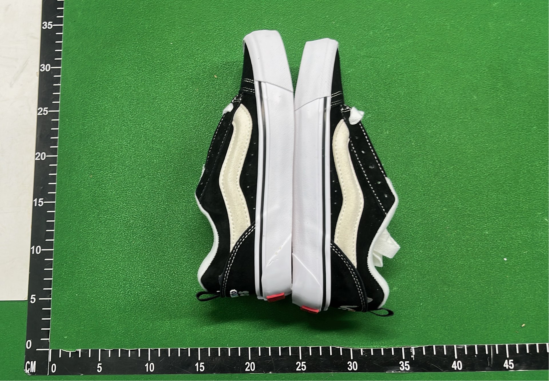Vans Old Skool Black White Skate Shoes with Blue Laces