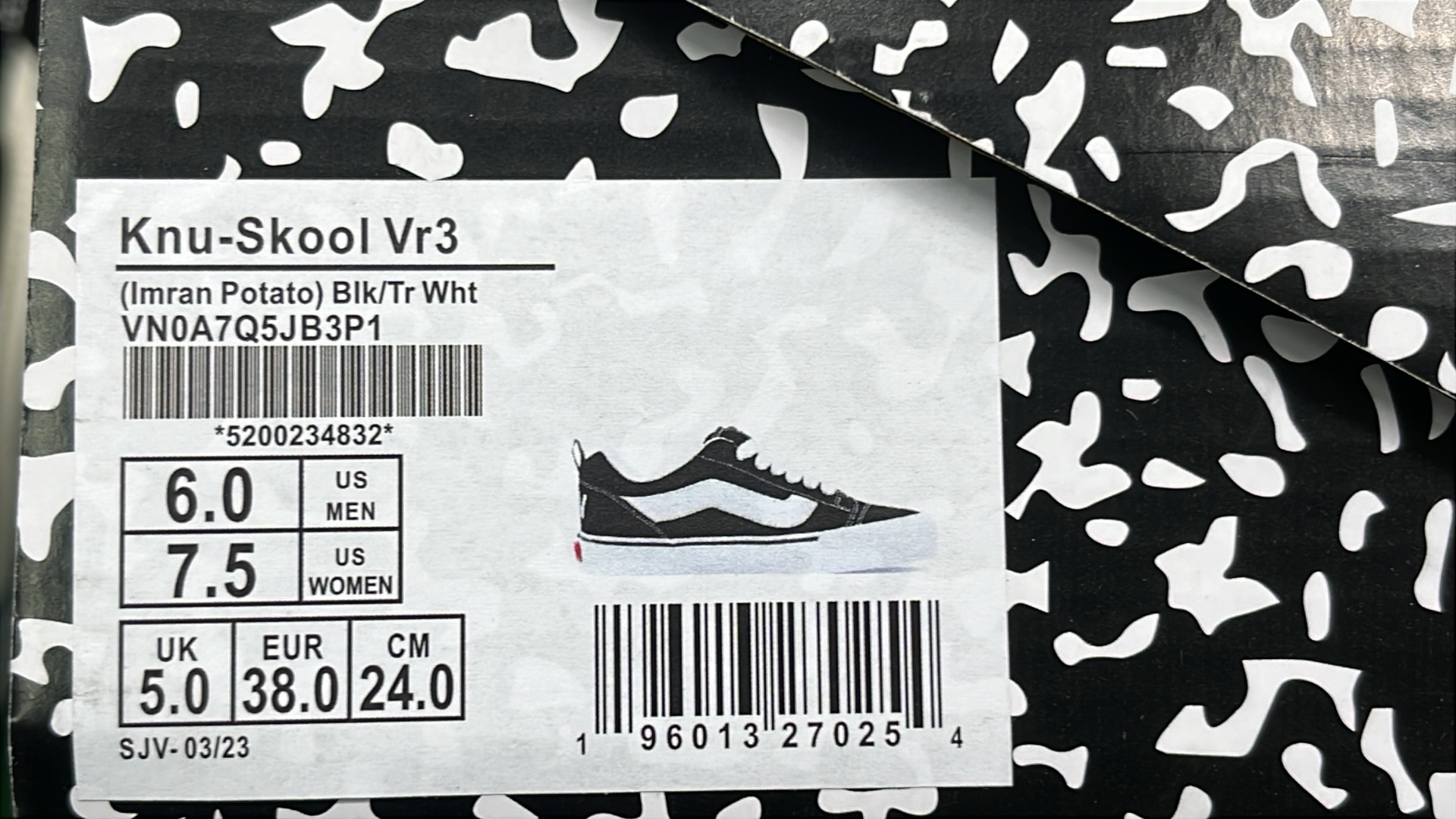 Vans Old Skool Black White Skate Shoes with Blue Laces