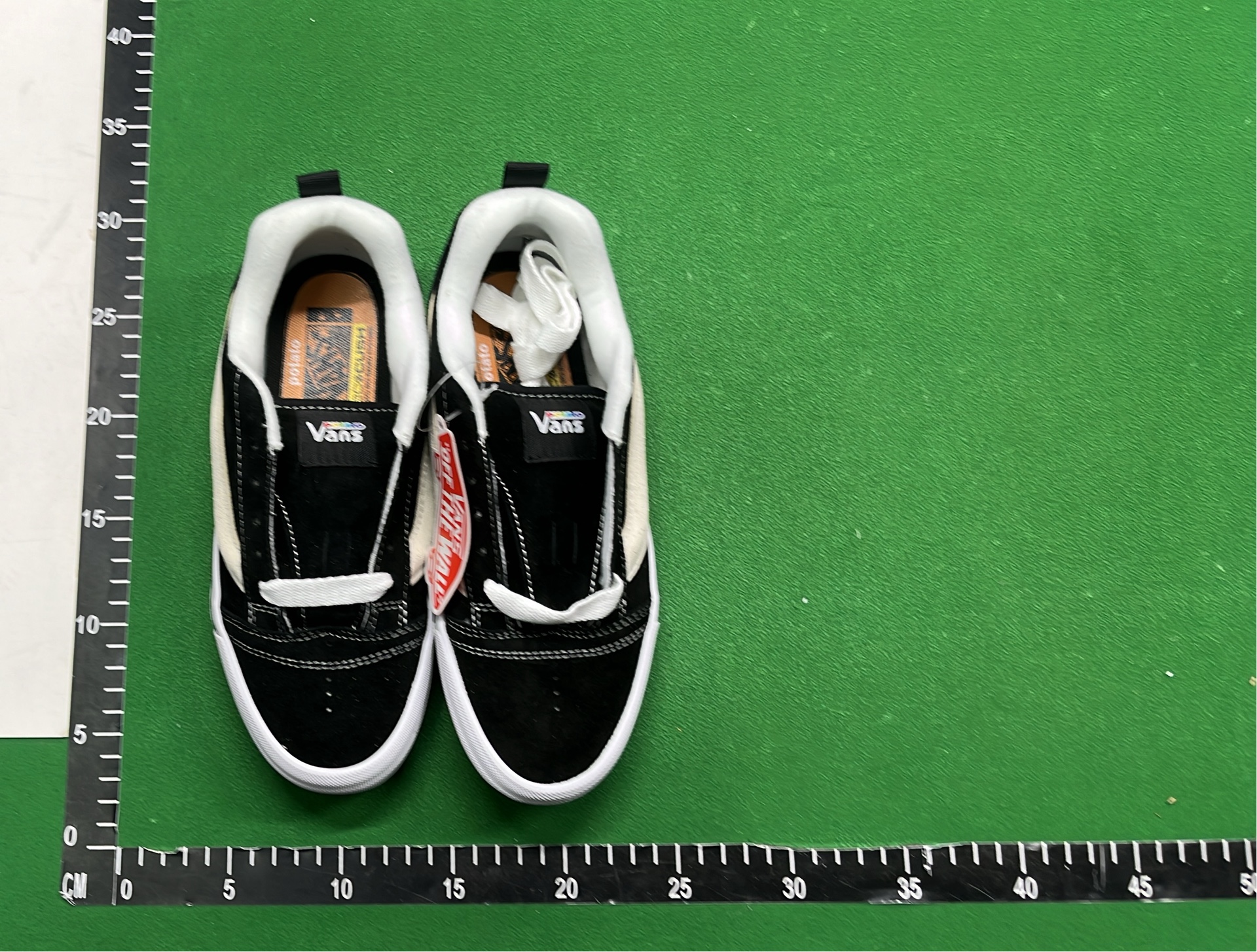 Vans Old Skool Black White Skate Shoes with Blue Laces