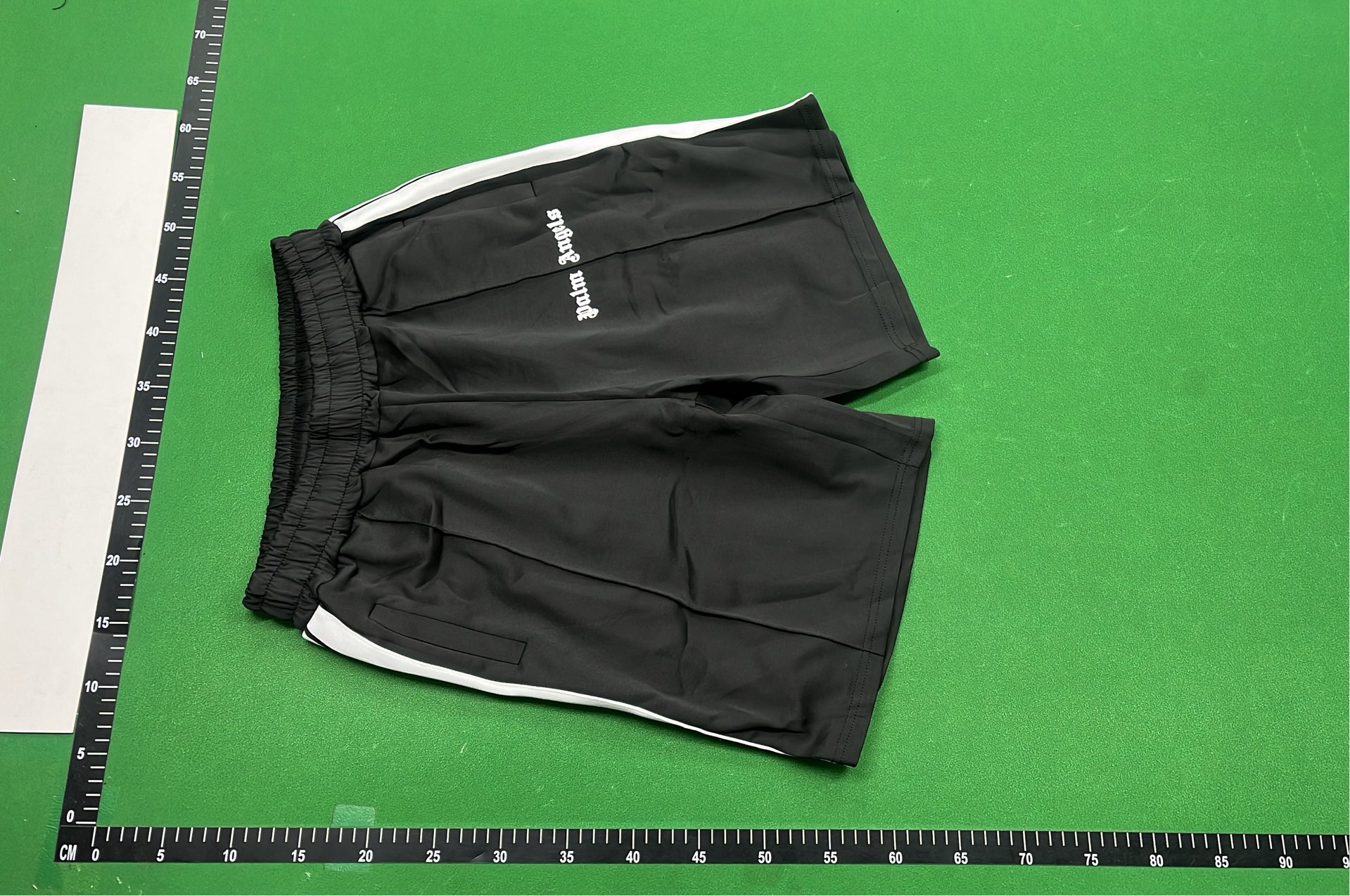 Palm Angels Light Blue Track Shorts with Side Stripes