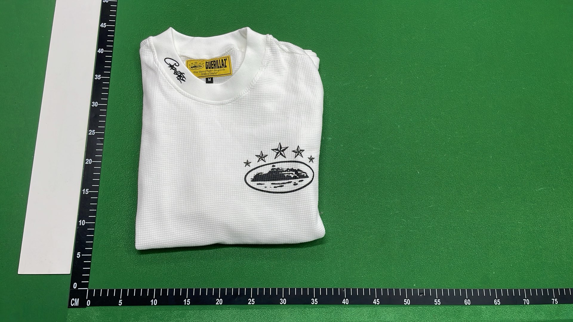 White Long Sleeve Thermal Shirt with Star Logo