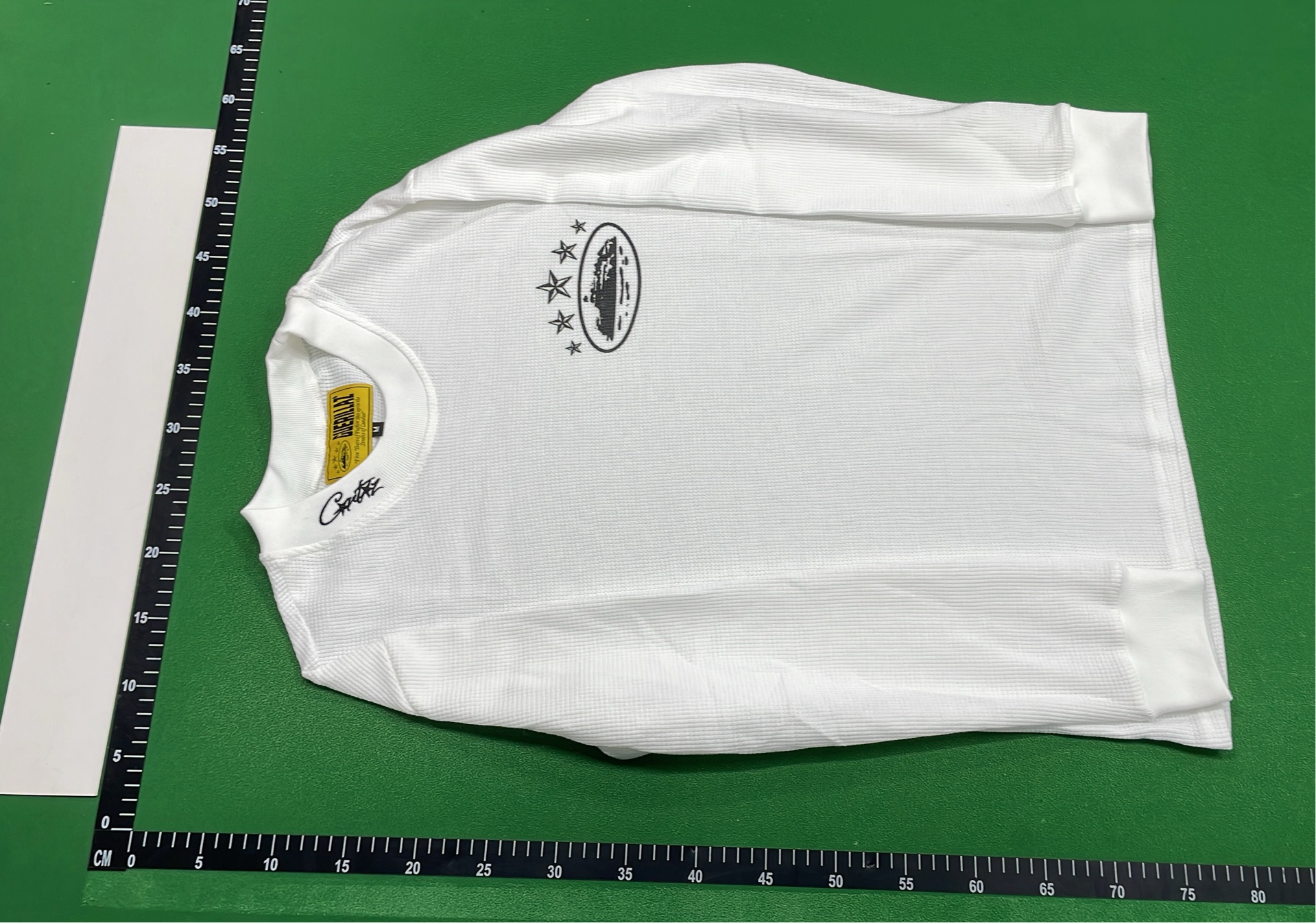 White Long Sleeve Thermal Shirt with Star Logo