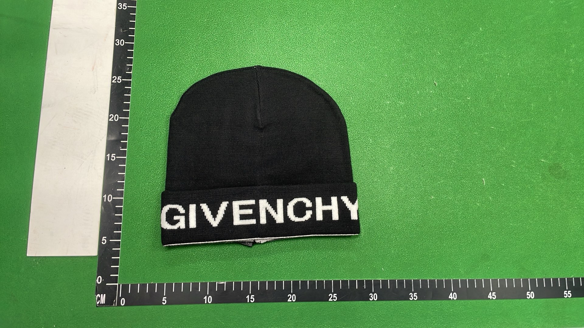 Givenchy Black Beanie Hat with White Logo Knit Cap