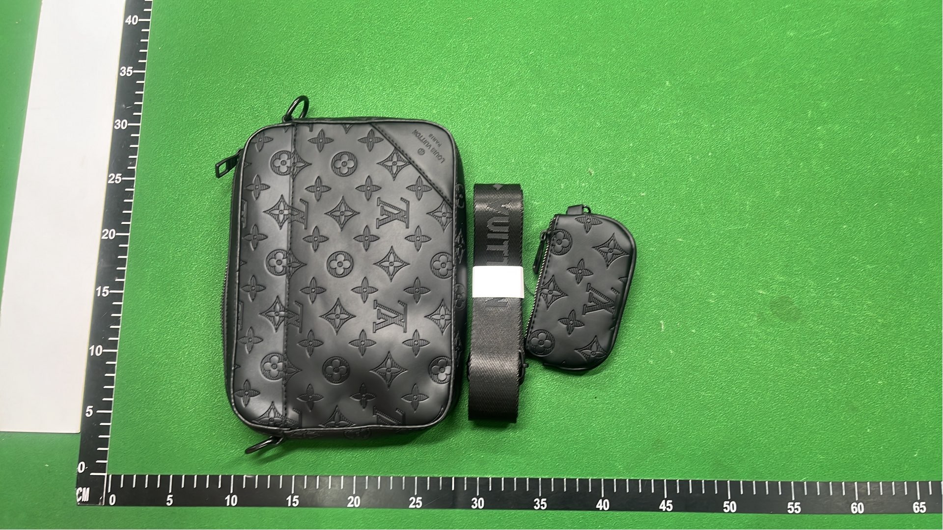 LV Black Monogram Messenger Bag with Strap