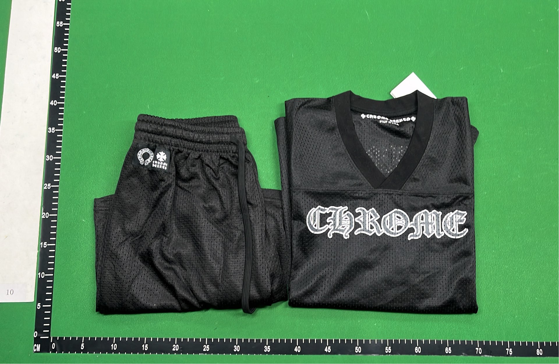 Black Mesh Shorts with Embroidered Logo