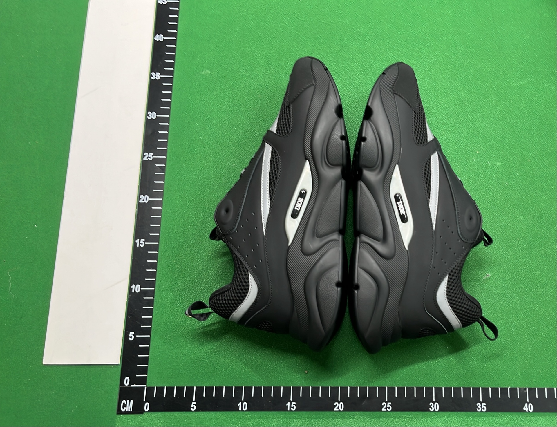 Dior Men's Black and White Sneakers with Mesh and Leather Design