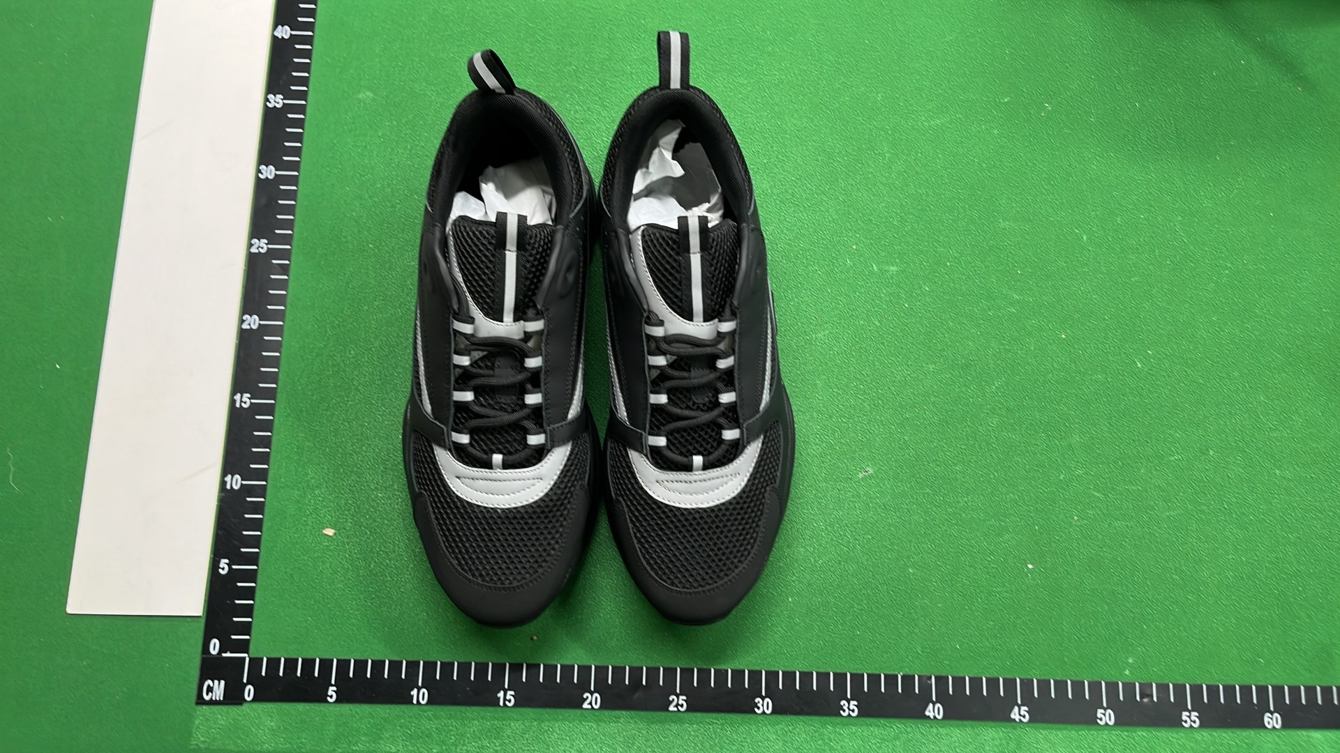 Dior Men's Black and White Sneakers with Mesh and Leather Design