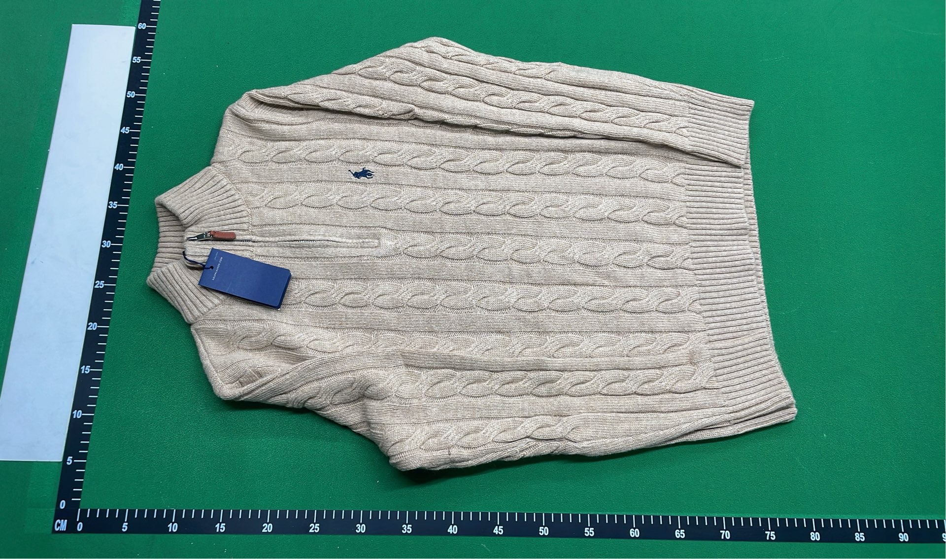 White Cable Knit Half-Zip Sweater for Men