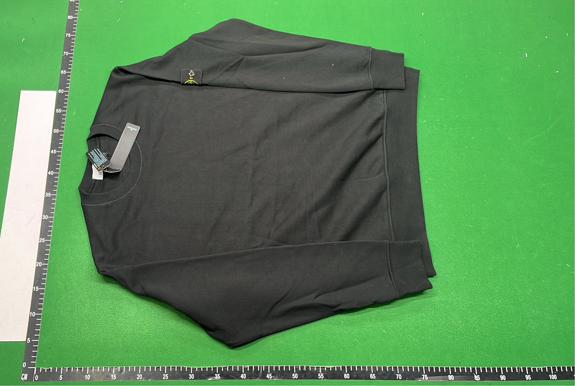 White Stone Island Crewneck Sweatshirt with Patch